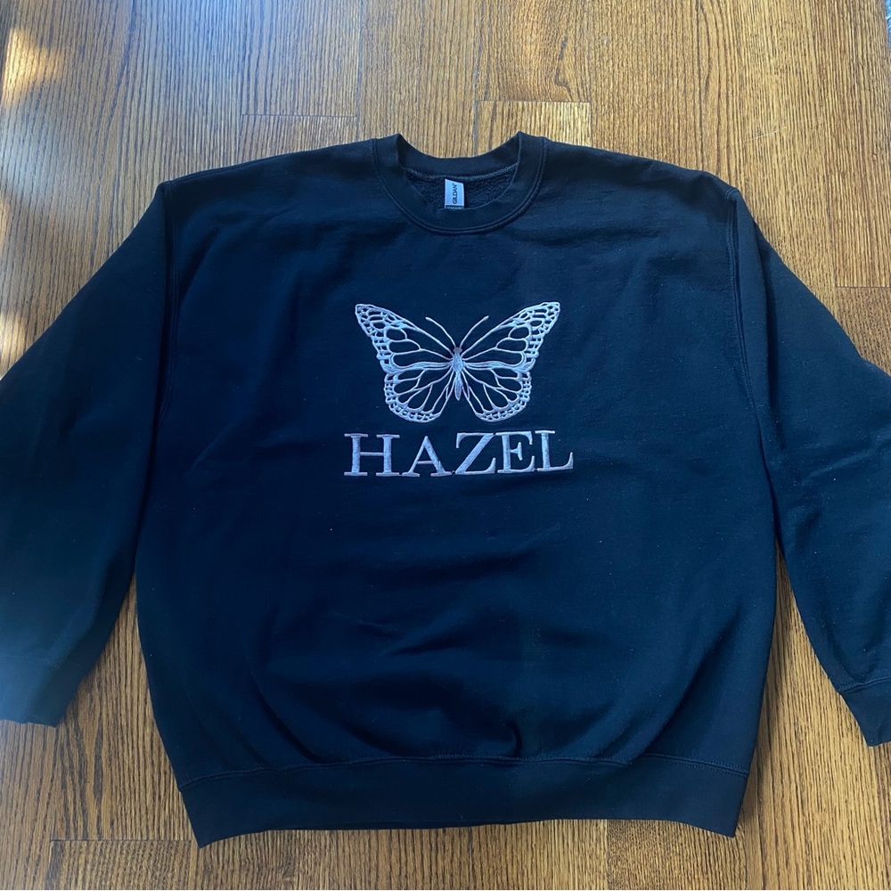 Hazel Boutique Black Butterfly Crewneck